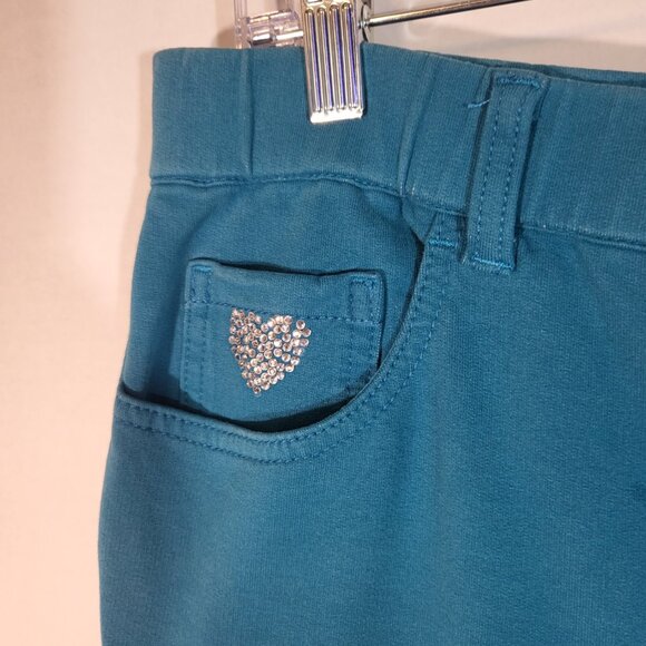 Dream Jeannes by Quacker Factory Women's Pull On Stretch Jeans Size MT Turquoise - Picture 2 of 13